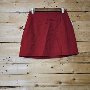 Old Navy Fitted Pixie Mini Skirt Cordovan Red Petite XS